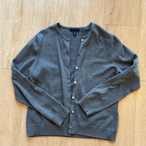 Lands' End Charcoal Cardigan Sweater
